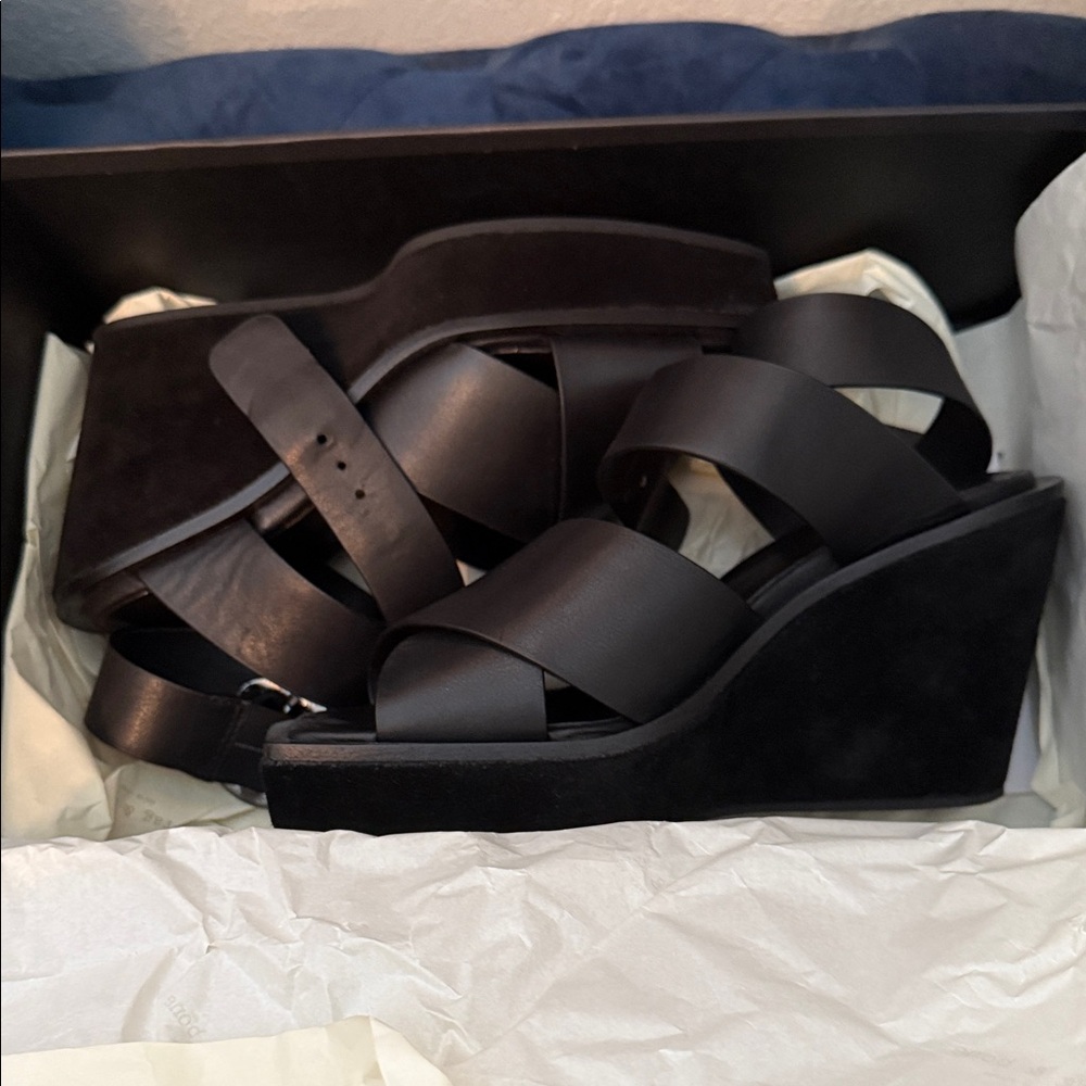 rag & bone Black Wedge Sandals